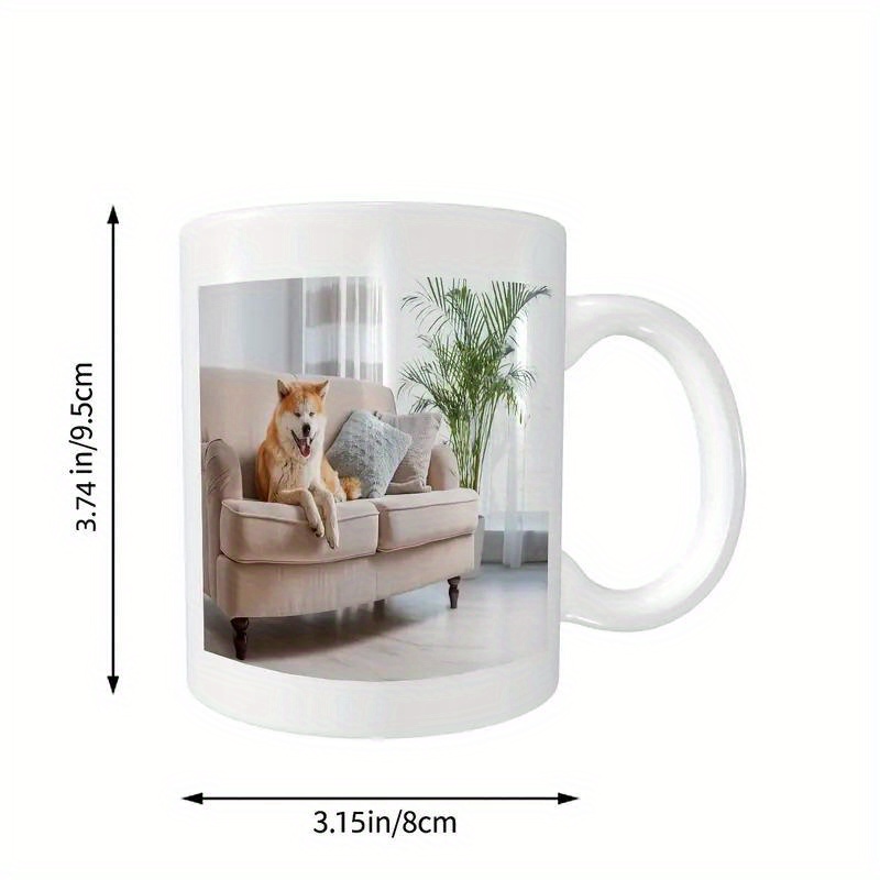 TEMU 1 Custom Double-sided White Mug - Durable Coffee Mug For Valentine's Day Gifts, Mother's Day Gifts, Hand-washed Coffee Mug For Couples, Home