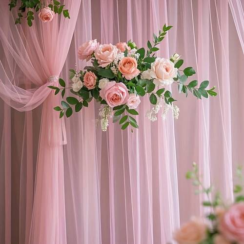 2 pack lightweight mesh fabric for wedding decorations in colors light blue light green and light purple measures 29 5 inches wide by 157 4 inches long ideal for party backdrops garden nets gift