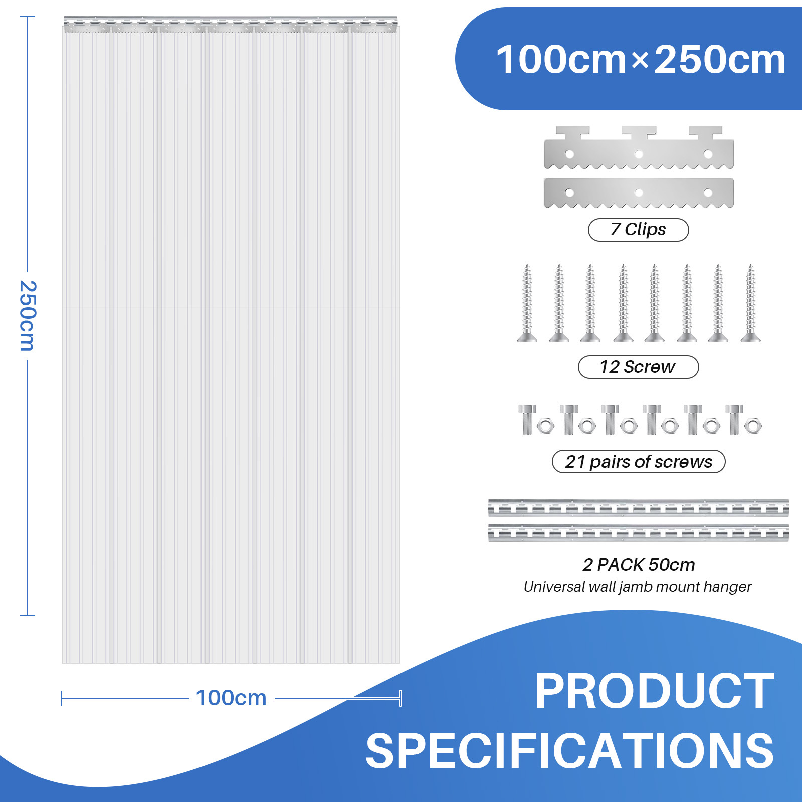 Image of Topchances Transparent Pvc Strip Door Curtain, Durable Temperature Insulation Strip Curtain, Versatile Partition Screen For Home, Warehouse, Shop & Commercial Premises