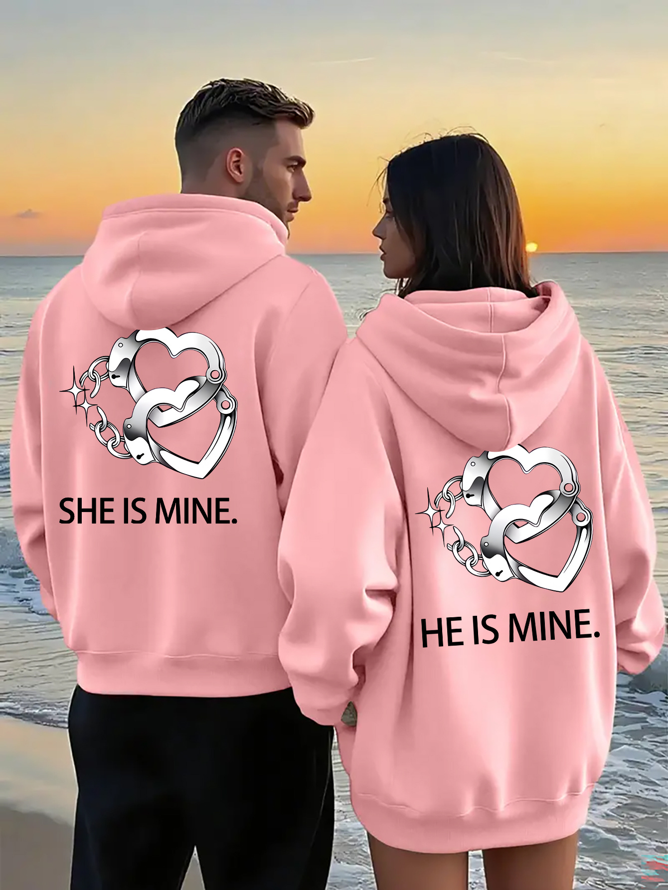 Couple Hoodie Printed Lightweight Quick-Dry Polyester Sweatshirt