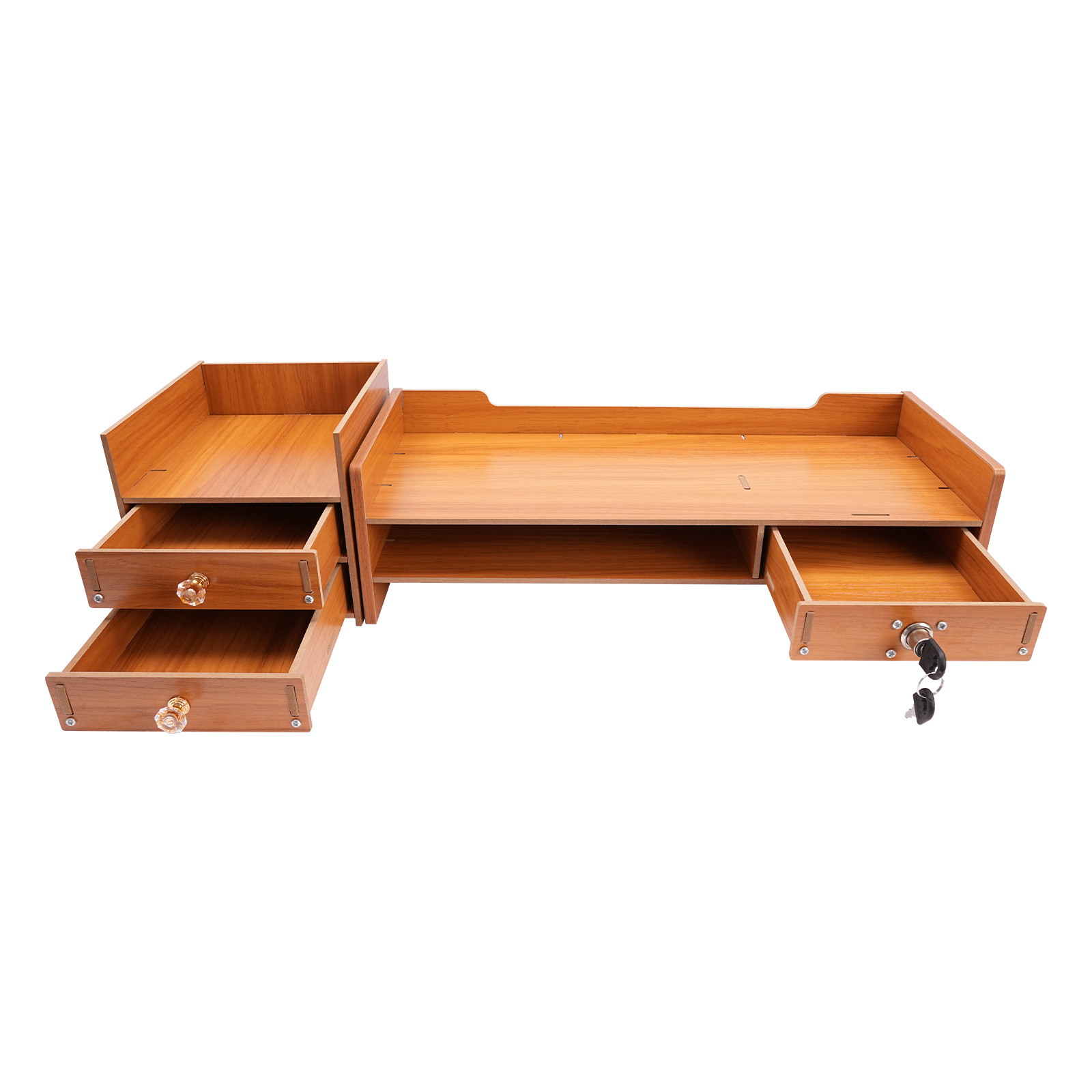 TEMU 1 pz Supporto per monitor computer color legno, moderno supporto per monitor computer in MDF con cassetti per riporre monitor computer, file,