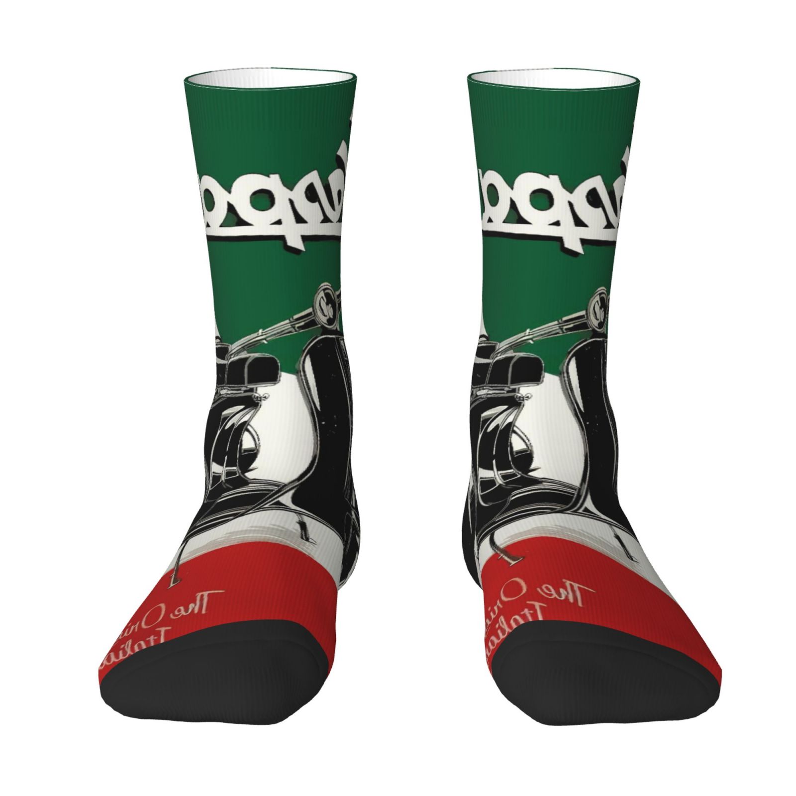 TEMU 1 Pair Unisex Retro Scooter Poster Pattern Print Socks, Vintage Motorcycle Theme, Comfortable And Breathable, Ideal Gift , Italian Retro ,