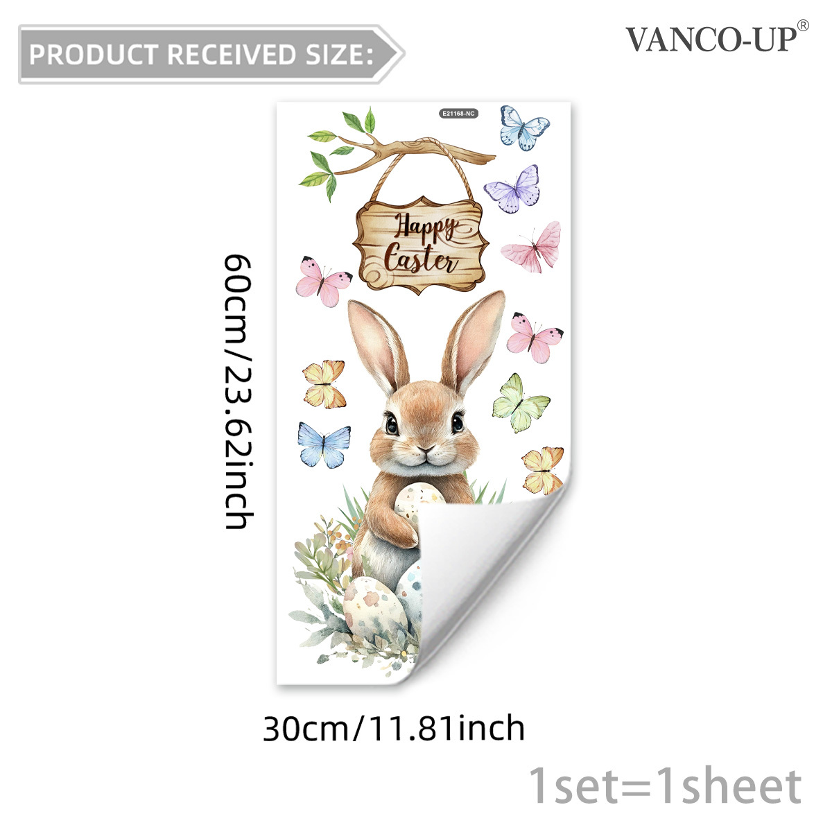 Image of A Set Of (30*60cm) Spring And Summer Themed Decorative Rabbit And Window Stickers, Electrostatic Adsorption For Festive Decoration And Of Glass Windows.