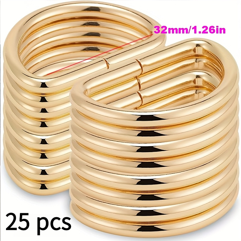 25pcs Of Metal D-ring Buckles For Women's Bags, Sewing Additions For, Half-round D-shaped Metal Fittings, And Handmade Bag Components