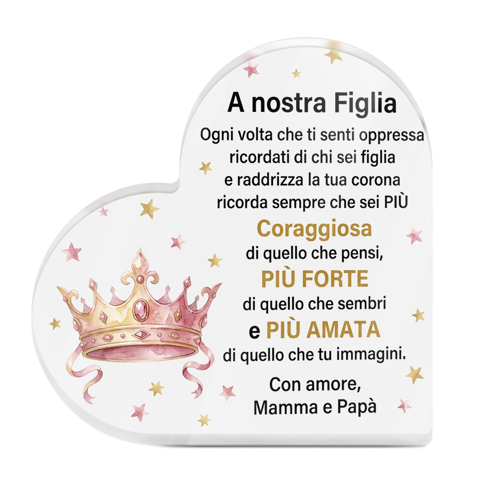 TEMU 2d Flat, 2d Flat Putuo Decor 1pc Shaped Acrylic Sign Table Decor, A Nostra Figlia, Desktop Decoration For Daughter, Gift For Birthdays,