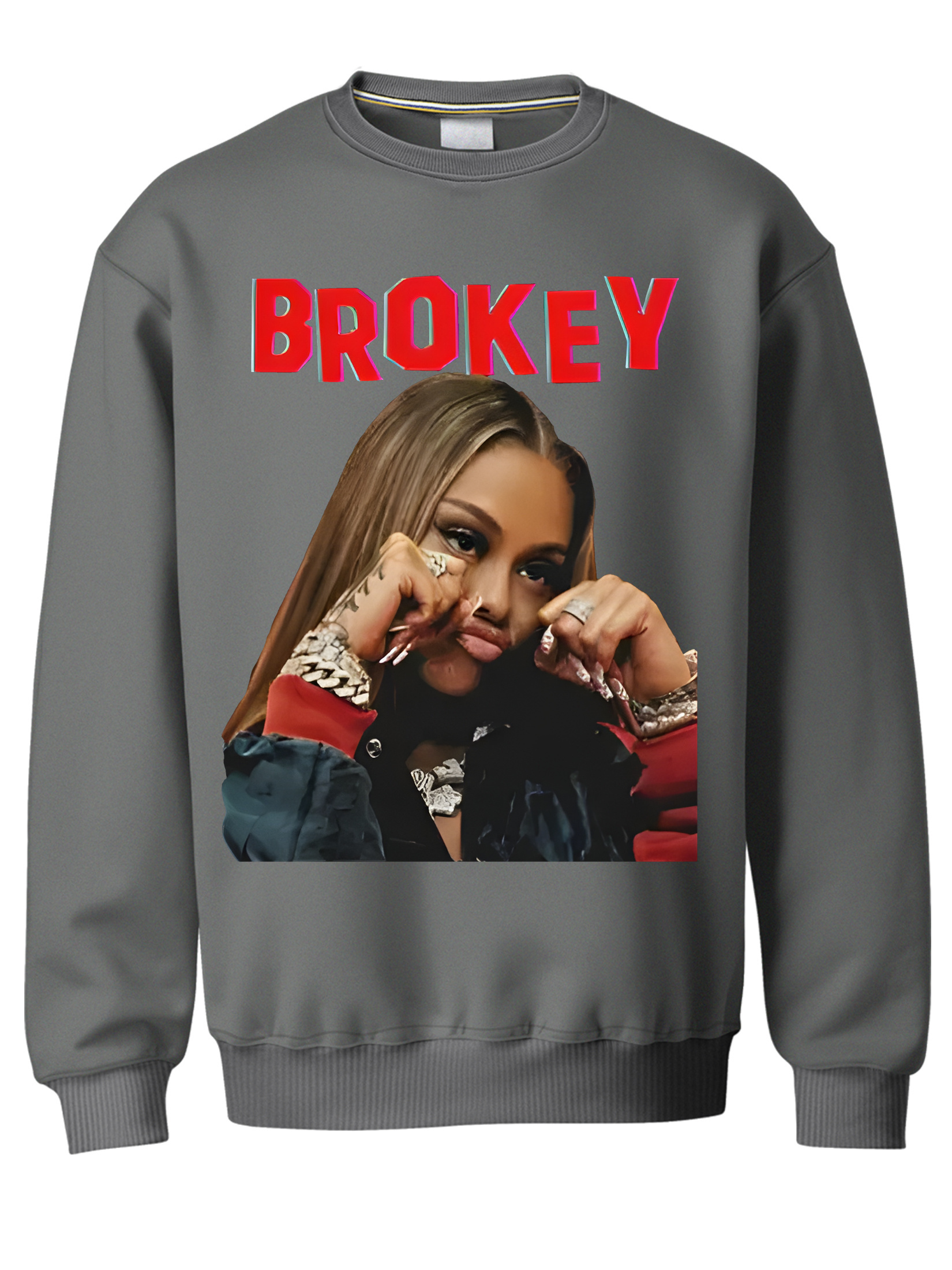 250G Single-Sided Printed Sweater, Basic Style Sports Sweater, Broken Cute Fans Casual Comfortable Loose Casual Hip-Hop Men's and Women's Universal Top - Image 2