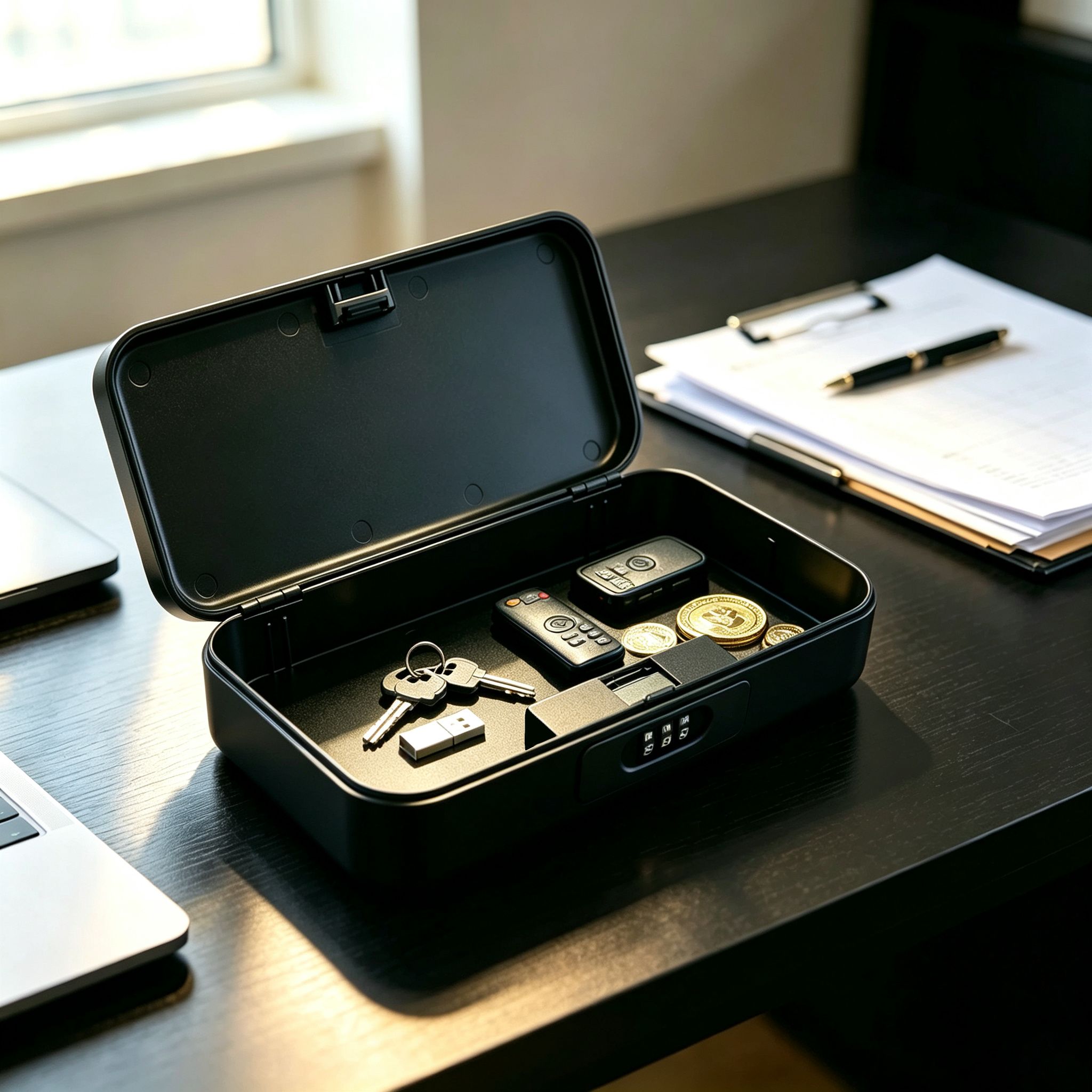 TEMU Portable Lockable Storage Box With 3-digit Combination Lock, Secure Organizer For , Home And Office Use