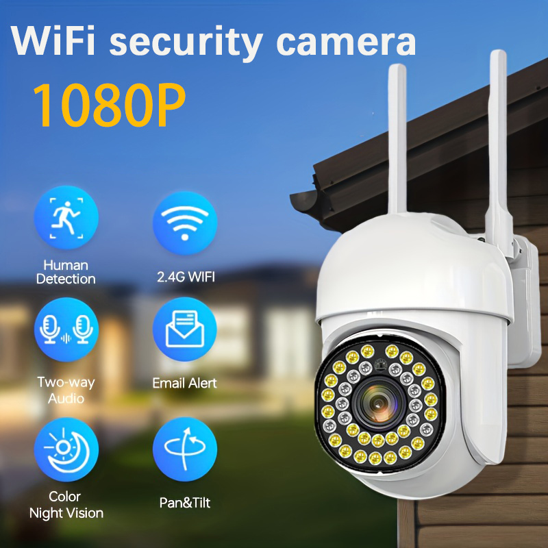 [1 WiFi Outdoor Security Camera] TERUHAL 1080P Full HD Outdoor WiFi Security Camera, Waterproof 360 Degree Pan-Tilt Auto-Tracking CCTV, Two-Way Audio, Motion Detection, Night Vision, with Smartphone Compatible, USB Powered, ≤36V, Wi-Fi Enabled, No Battery, for Ages 14+ details 4