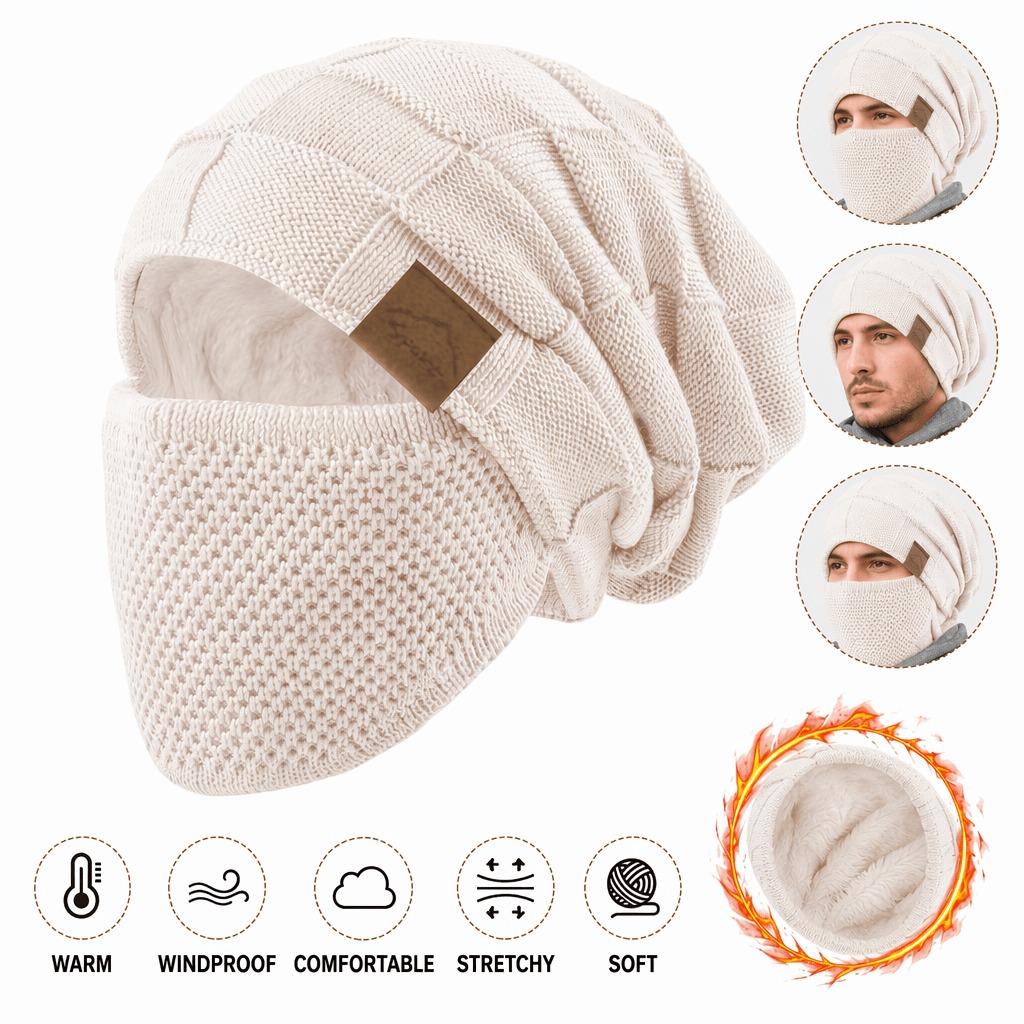 TEMU 2026 New Unisex Winter Fleece Cold-proof Headband 2pcs Set - Elastic Drawstring Closure, Lightweight And Warm, Suitable For Cycling, Skiing,