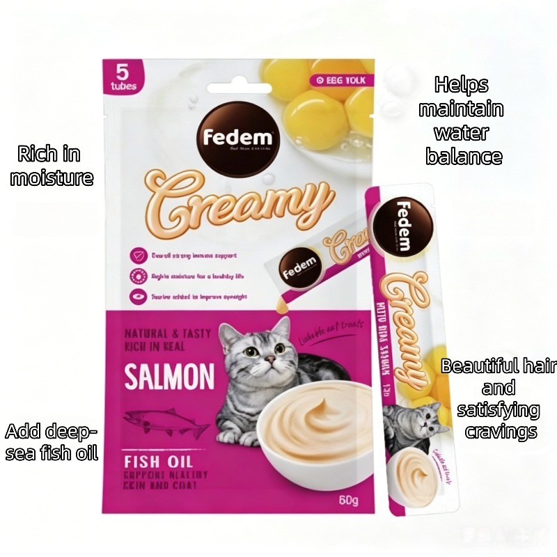   creamy salmon egg yolk cat sticks high moisture cat treats with   for   and   support Product details 6
