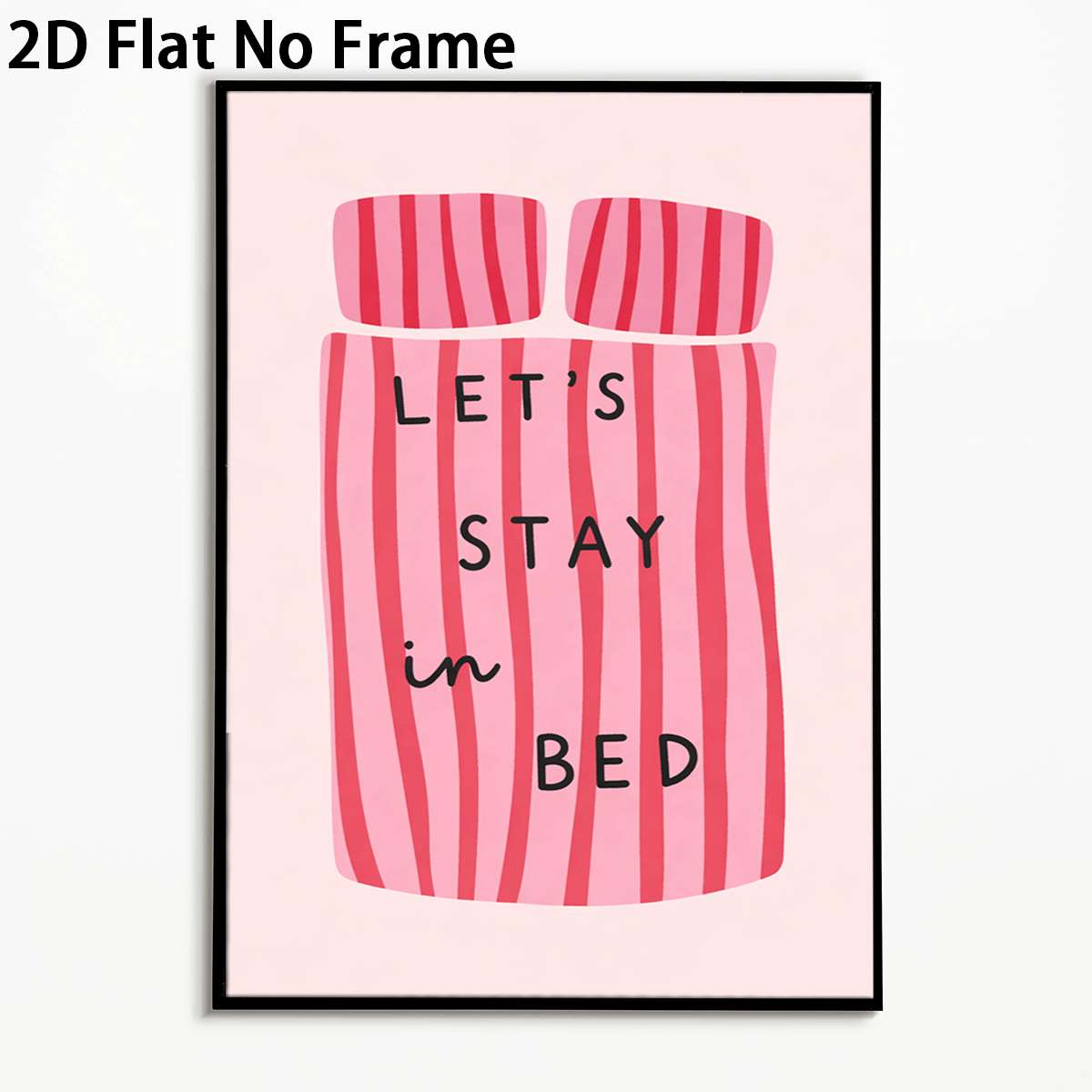TEMU 2d Flat, 1pc Modern Minimalist " Bed" - Cozy Bed Poster Suitable For Bed, Kitchen, Bathroom Decor - Unframed Canvas Art, Spring Posters, Gifts
