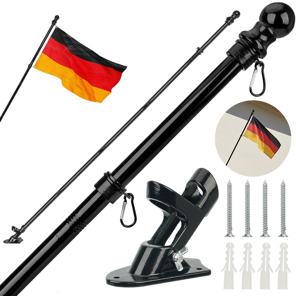 Flag Pole Kit For Outside House With Bracket, Adjustable For Garden Yard Outdoor Wall Mount