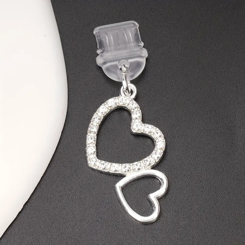 1pc Heart-shaped Phone Dust Plug, Suitable For Iphone/type-c/ Connectors