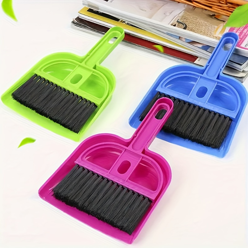 2pcs mini broom and dustpan cleaning brush set hard bristle with dustpan pet supplies handheld cleaning kit portable durable no charge required Product details 1