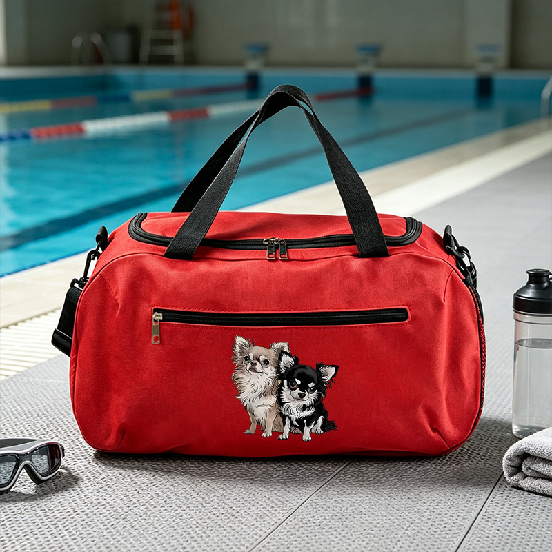 item picture chihuahua print large capacity gym bag suitable for outdoor yoga hiking sports storage lightweight tote with   suitable for for   hiking gym multifunctional
