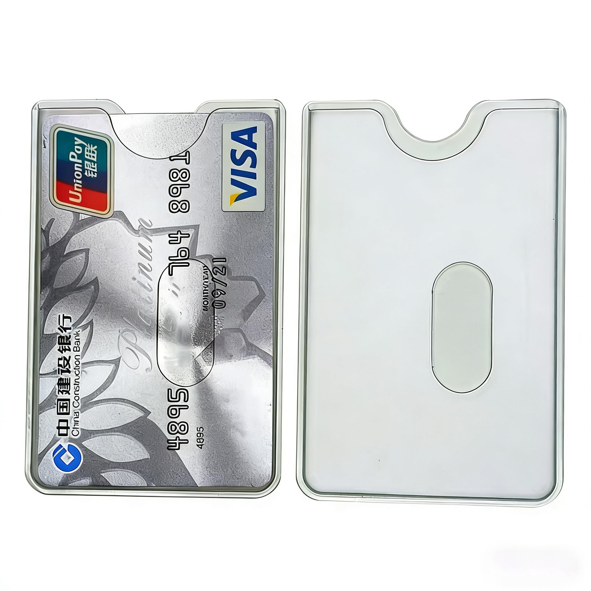 Rigid Transparent Credit Card Holder With Anti-theft Nfc Protection, Suitable For Id Cards And Credit Cards. Features A With Colored Borders, Ideal For Daily Use As Card And Privacy Protector