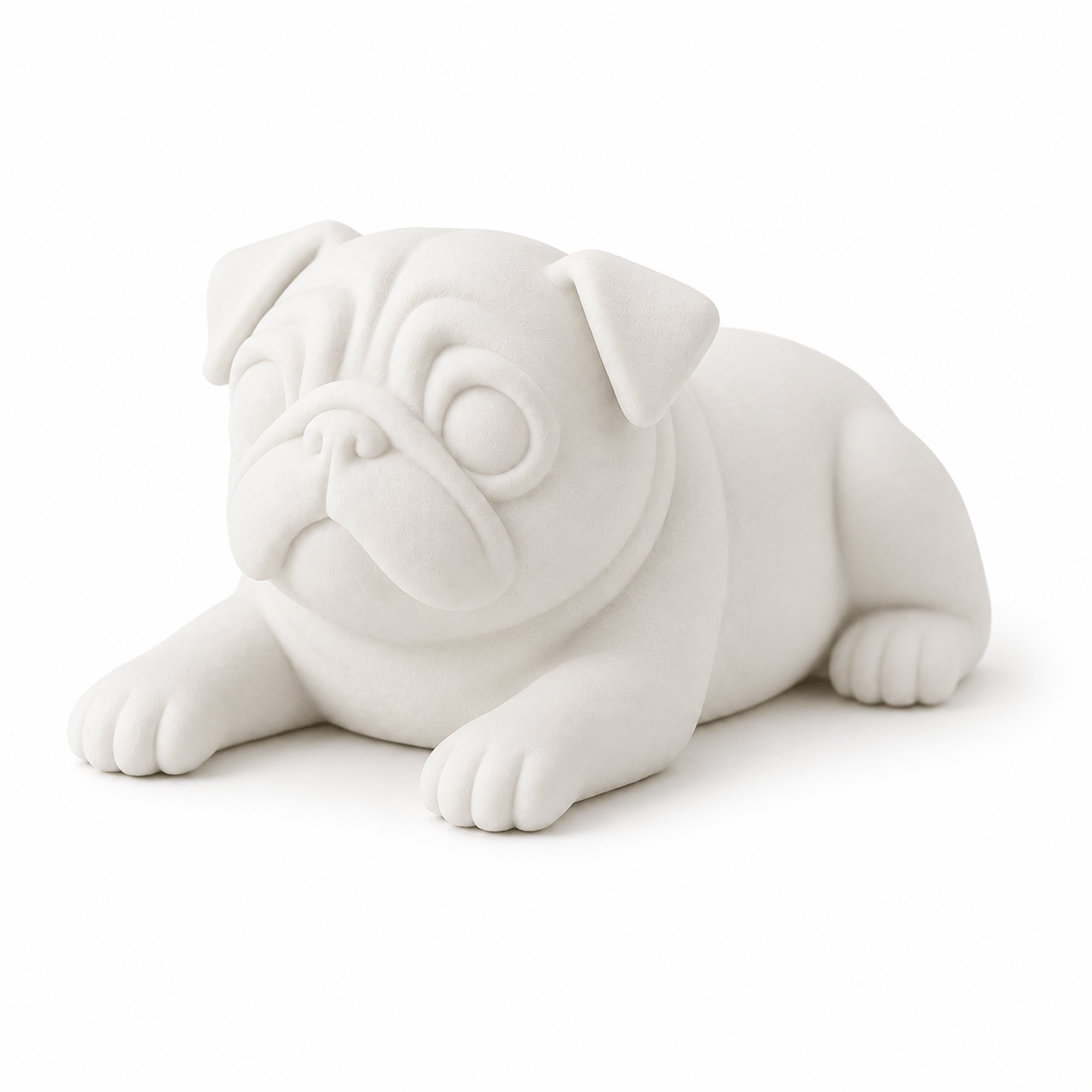 Image of White& Black Cute Lying Pug Puppy Figurine, Modern Minimalist Home Decor Accent For Shelves Desks Side Tables, Perfect Gift For Pug Lovers& Dog Enthusiasts
