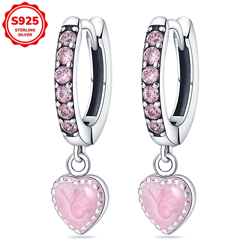 925 Sterling Silver Women's Hypoallergenic Heart Earrings, Exquisite Earrings, Elegant Gift For Her