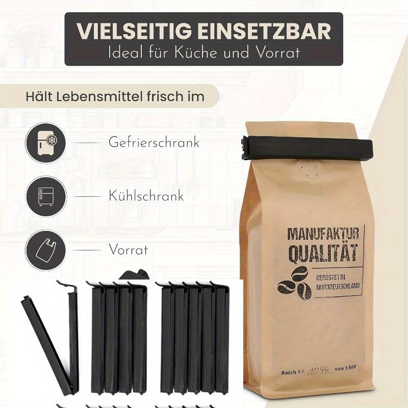 12pcs black plastic bag clips 4 33 inches length durable food storage sealing pins for freshness and organization perfectly suitable for home and restaurant use