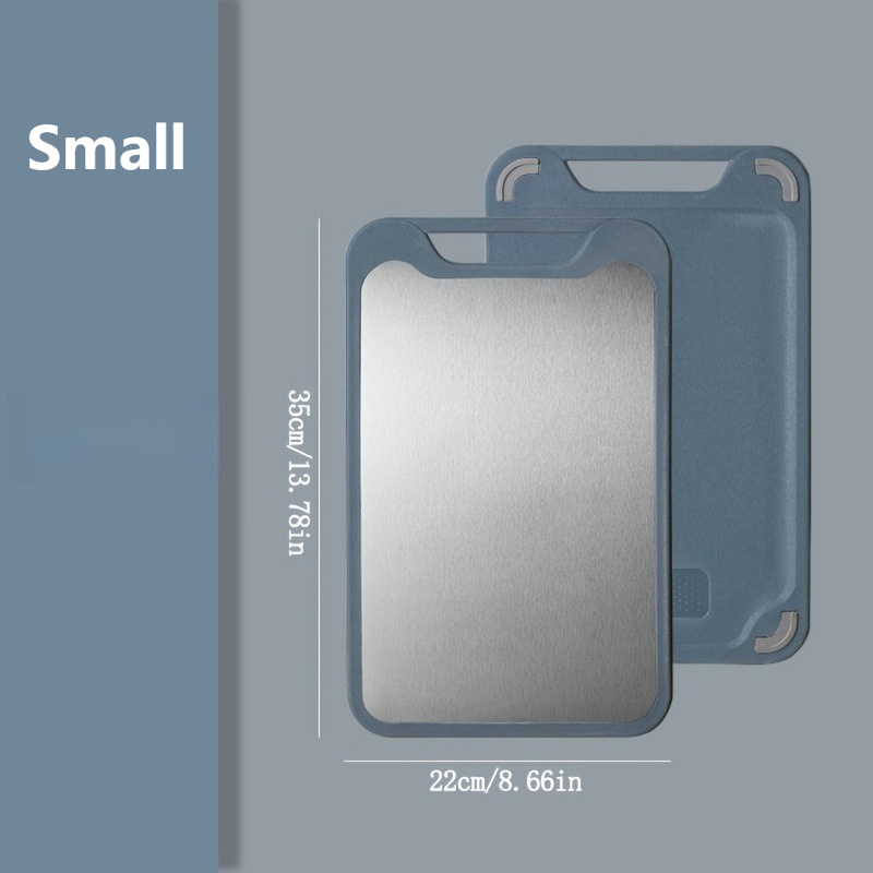 TEMU Planche à découper en acier inoxydable 304 - Surface de coupe de qualité commerciale avec rainure texturée et tapis de base stabilisateur - des