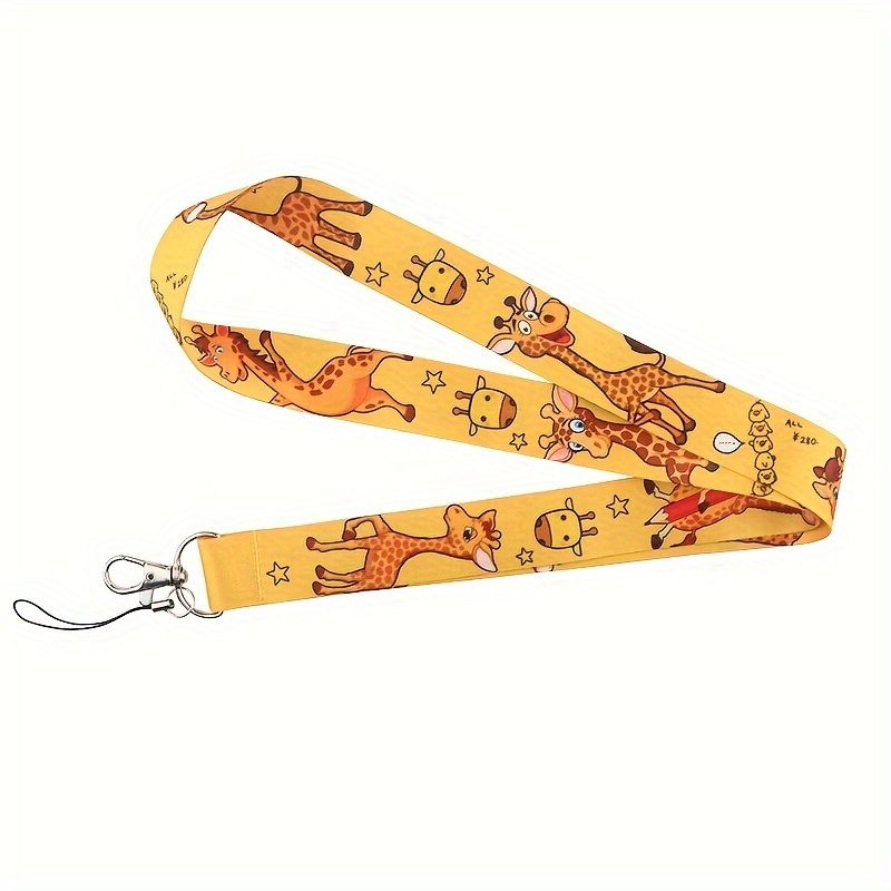 2d Adorable Giraffe Fawn Phone Lanyard, Id Badge Holder, Chest Card Lanyard For Trade Shows And Work, Cute Work Id Badge Accessory