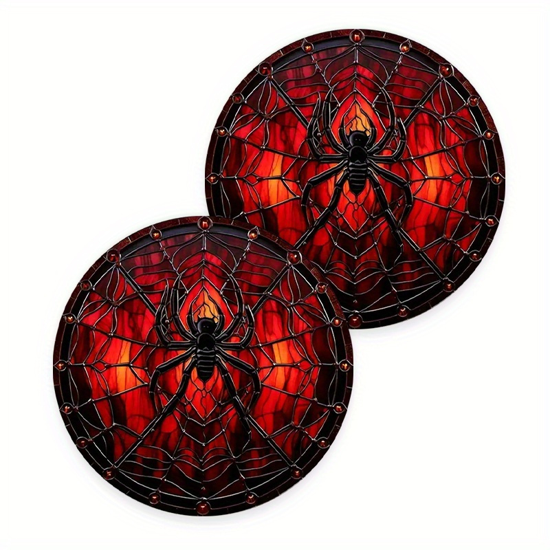 Image of 2pcs Set Coasters - ,, Anti-slip & Heat-resistant For Dining, Cars, Bars & Office Decor