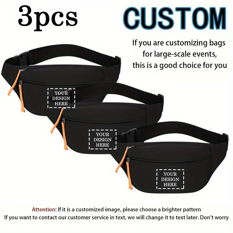 TEMU Customizable Bags For In Quantities Of 1, 3, 5, Or 10 - Featuring Adjustable Shoulder Straps, A Lightweight Foldable Design, Zippered Pockets,