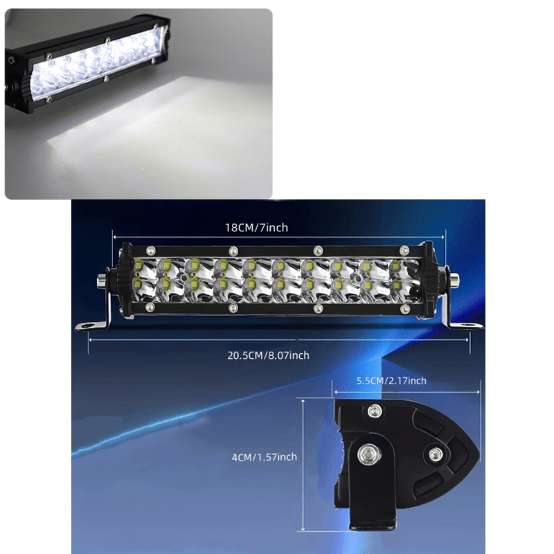 ultra thin 7 inch led double row strip light bright for car truck jeep off road   led lighting battery not included