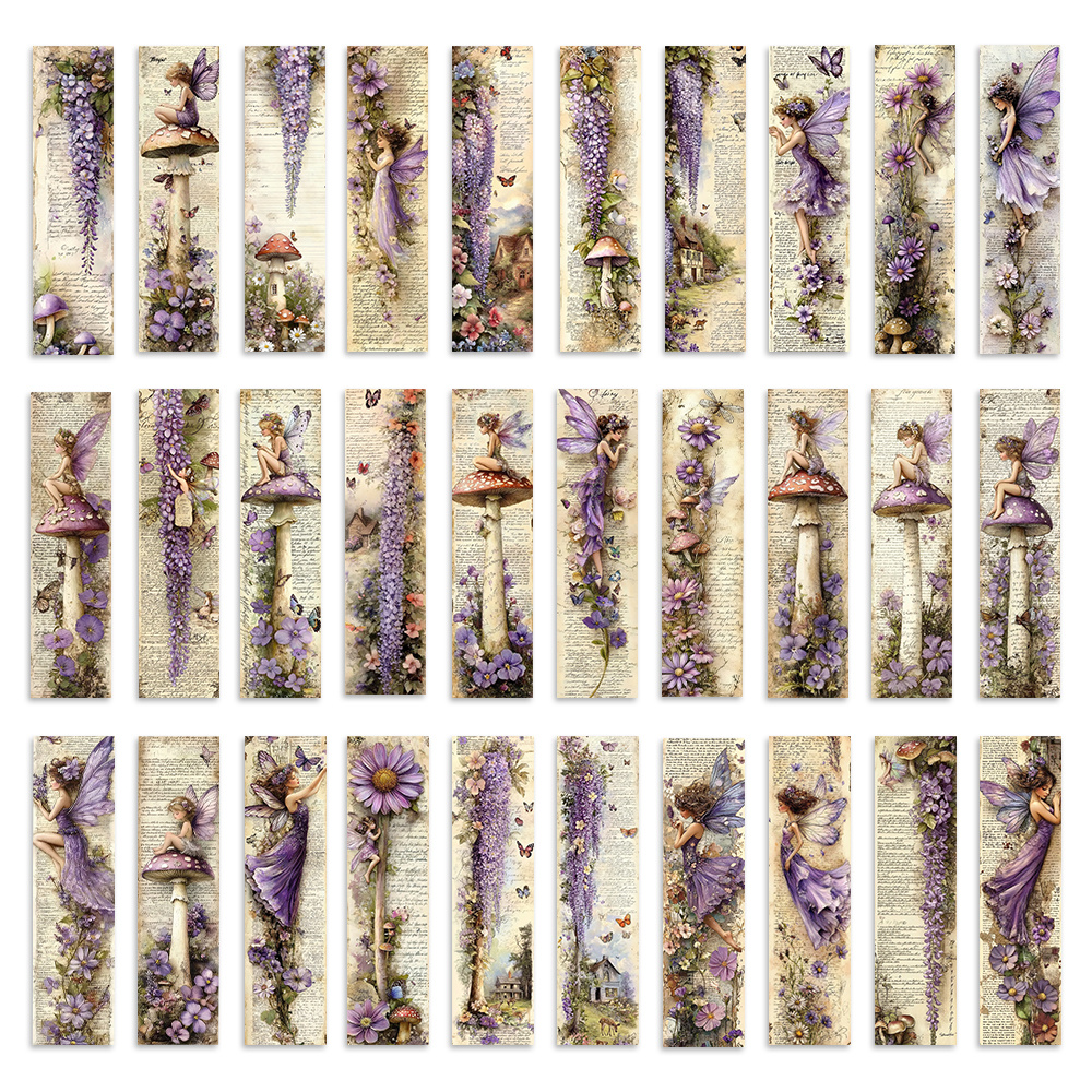 TEMU 32 piezas, Marcadores de Libros de Flores de Pintados a con Estética Vintage de , Decoración de Vintage en Suaves, Adecuados para Regalos de