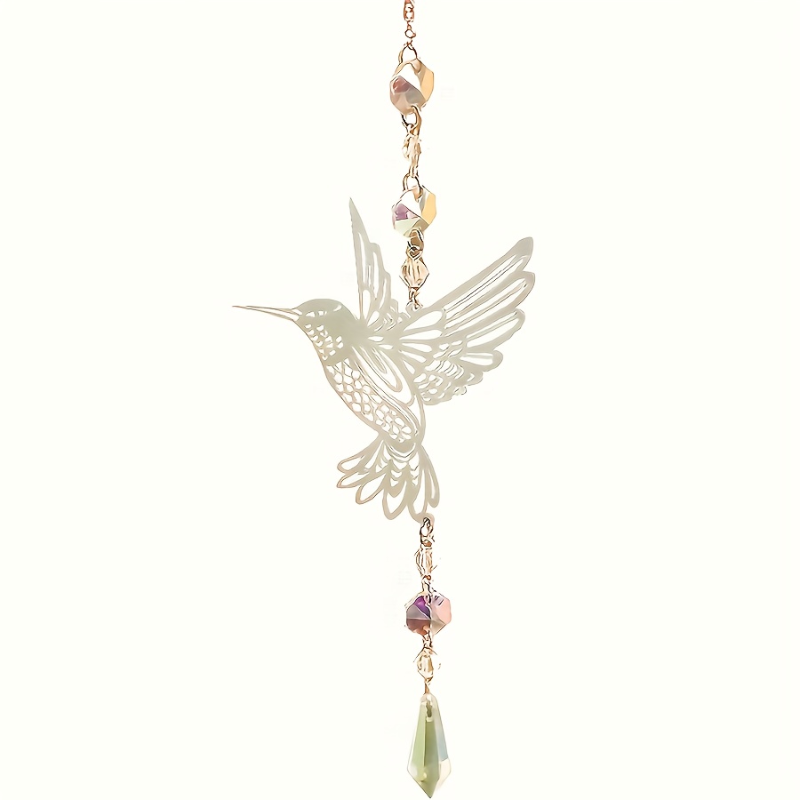 TEMU 1 pieza Atrapasol y móvil de viento elegante de de cristal con cuentas de cristal y tonos relajantes de móvil de viento - para bodas, hogar, -