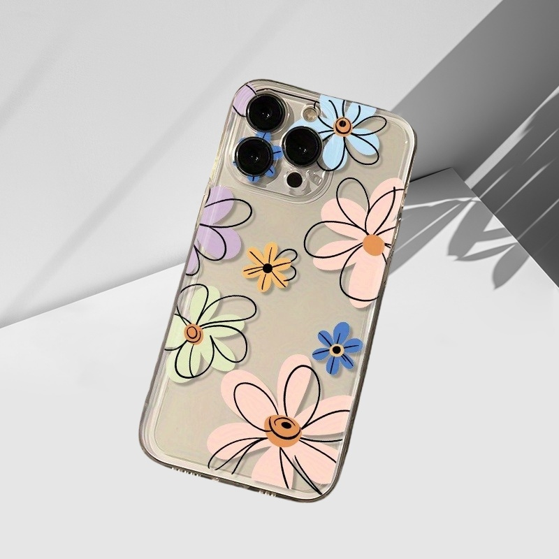 

Coque de Téléphone Mobile Transparente avec Fleurs Colorées et , Adaptée pour Apple 15 14 11 XS XR X 8 7 Pro Max SE, Cadeau , Anniversaire, Petite , Petit Ami, Ami ou Toi-