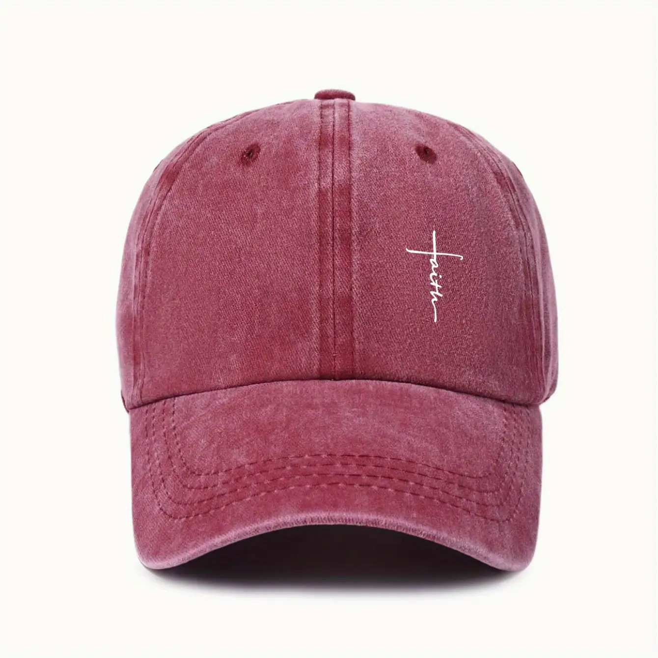 Cross Embroidery Washed Baseball Cap Outdoor Cap Premium Breathable Cap for Men And Women Adjustable