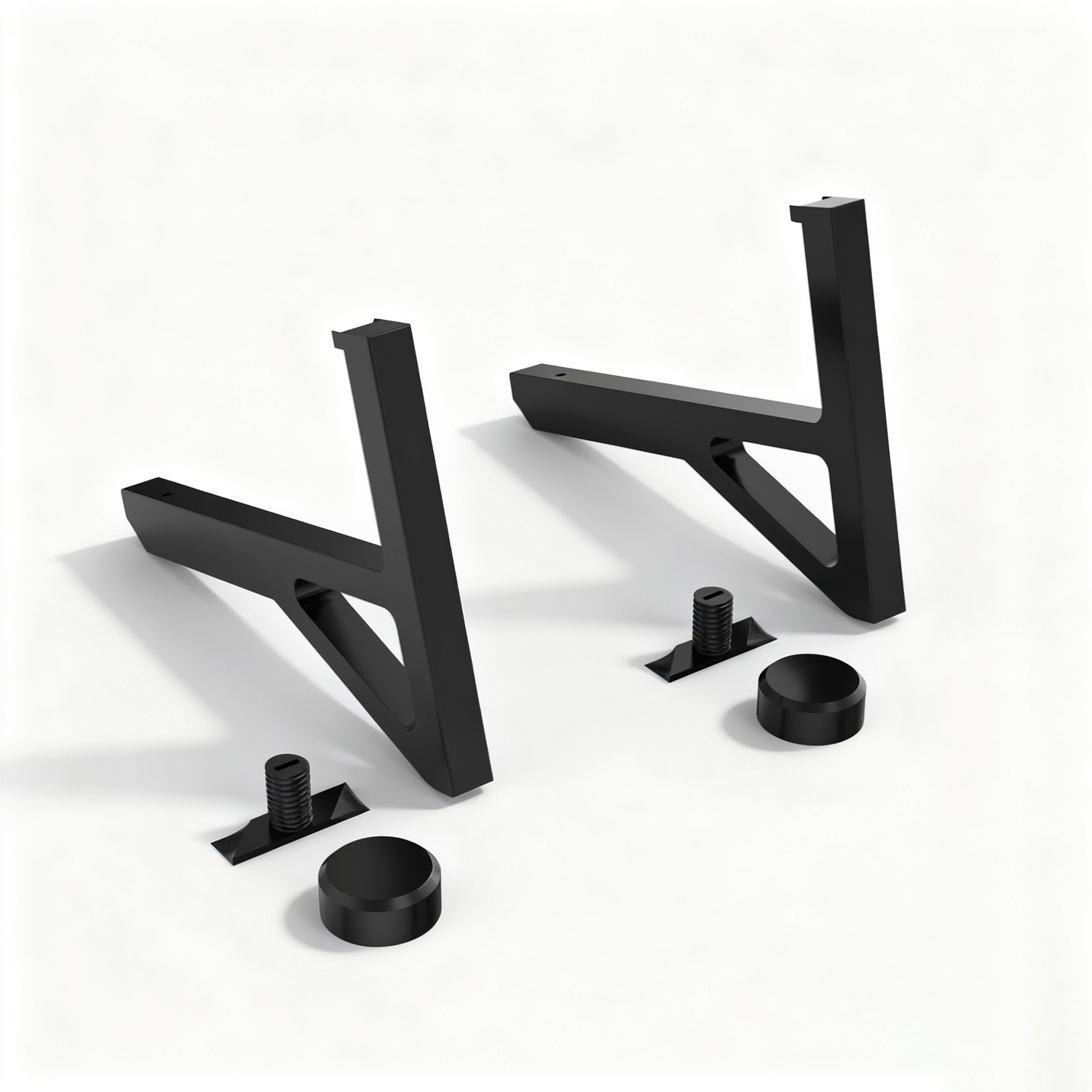 Black Acoustic Slat Wall Shelf Brackets No Drilling, Floating Shelf Supports For Acoustic Slat Panels, Sturdy Shelf Holders For Home Decor And Storage