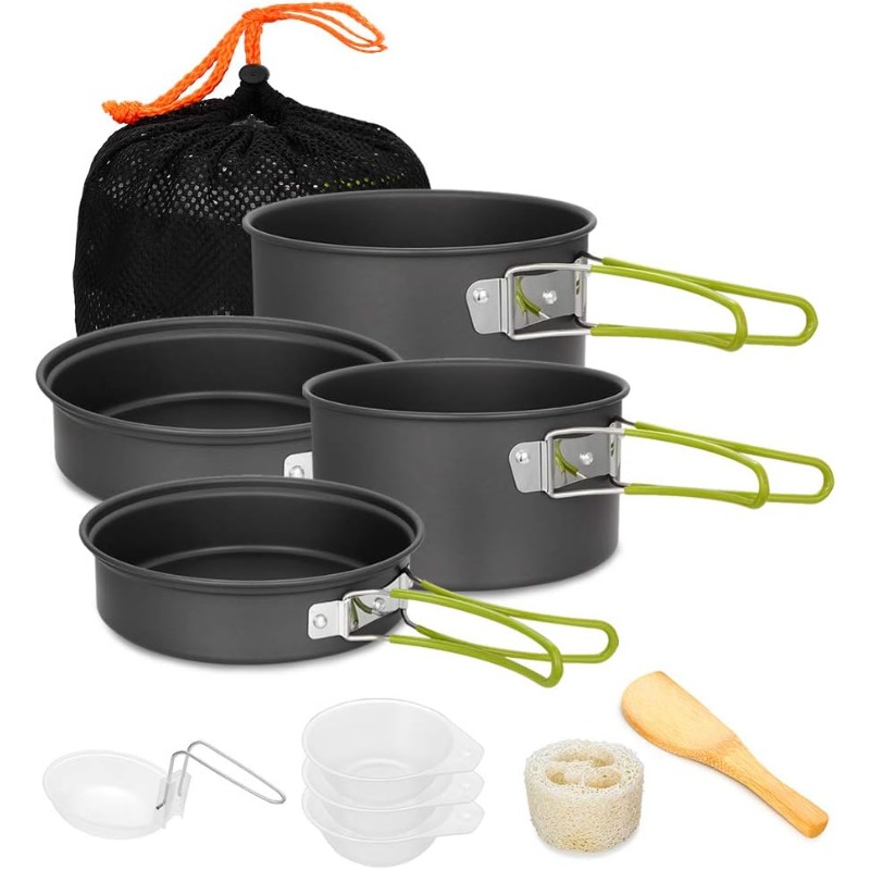 Camping Cookware Set, Pot and Pan Combination for Backpacking