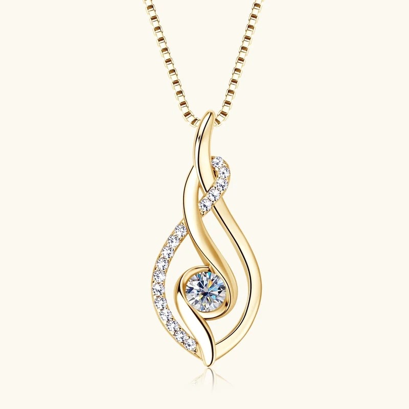 TEMU Elegante, schlichte Halskette mit runden Unendlichkeits-Twist-Anhänger aus synthetischem Zirkonia für Damen, für , Hochzeit, Party, , Urlaub,
