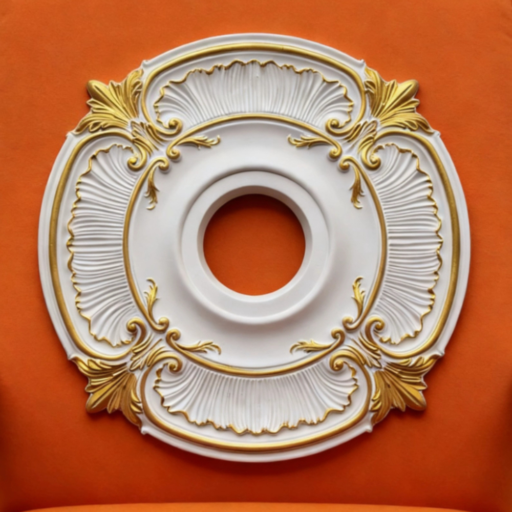 TEMU A Large Hand-painted Golden-gilded Ceiling Medallion, Light Fixture/ceiling Fan Decorative Base, Suitable For Living Rooms, Easy-to-install