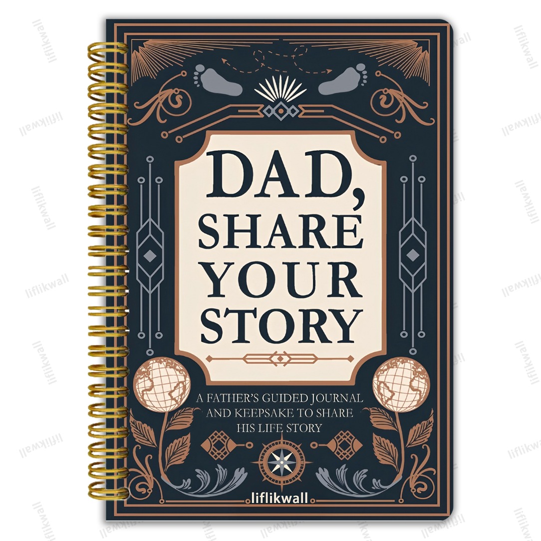 TEMU Dad' Story Book - Memory Journal & Diary Suitable For Dad, Father's Day Gift With Writing Pages, Photo & Sections, 5.5x8.3 Inches, Gift For