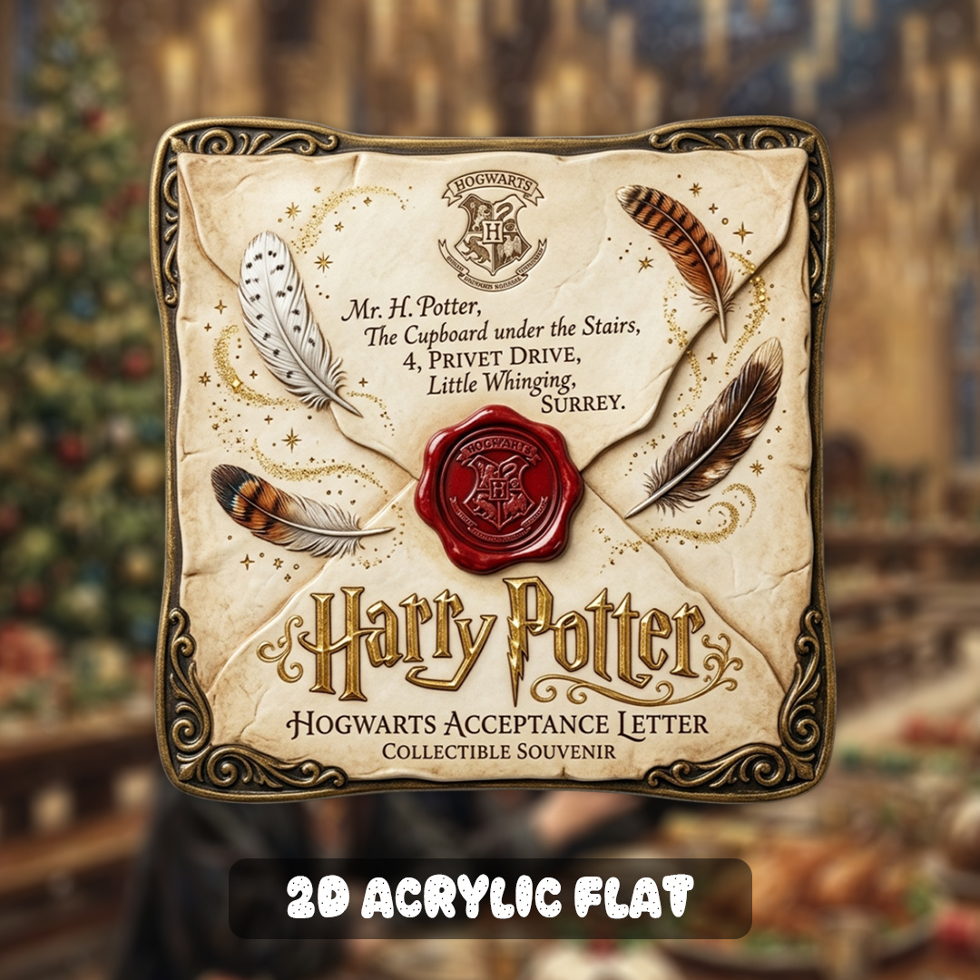 TEMU 1pc Wb Harry Potter Hogwarts Letter Magnet - Official Wb Suitable For Fridge, Hogwarts Letter For, Retro Collectible Gift For &, Birthday Gift