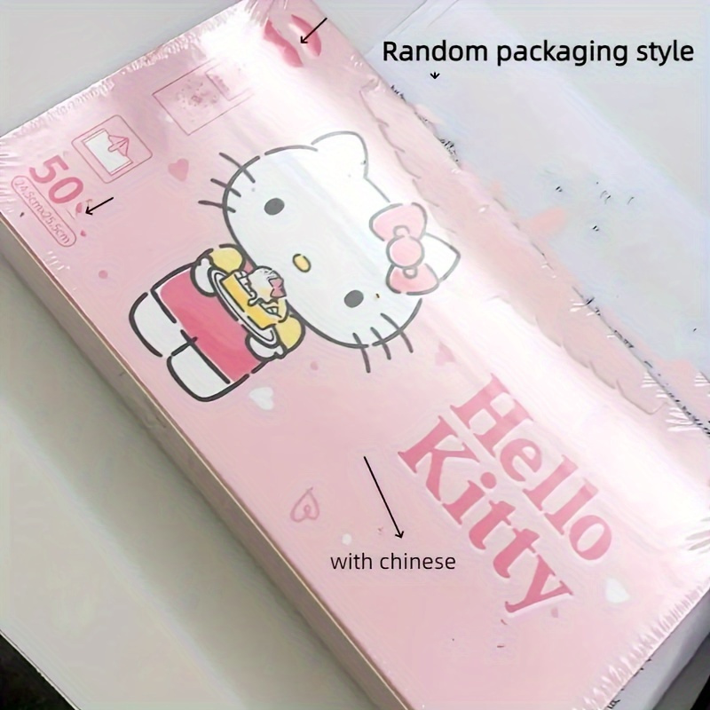 E-shop 50 Stück Sanrio Hello Kitty Auto-Müllbeutel – Rosa, Mini-Plastikmüllbeutel, niedliches Design, geeignet für Reisen den Außenbereich