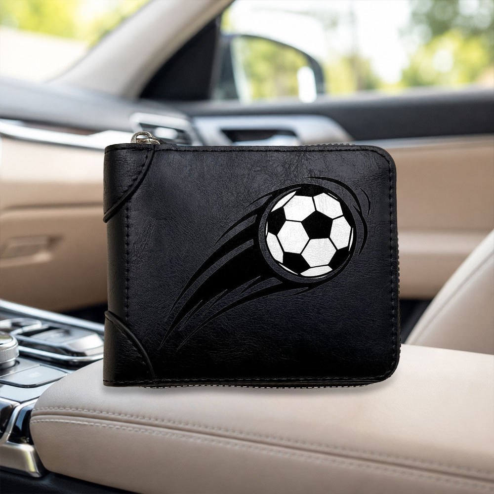 TEMU Soccer Pattern Men's Wallet, Large Capacity Men's Billfold, Multi-card Slot Men' Coin Purse, Portable Credit Card And Id Holder Cash Organizer