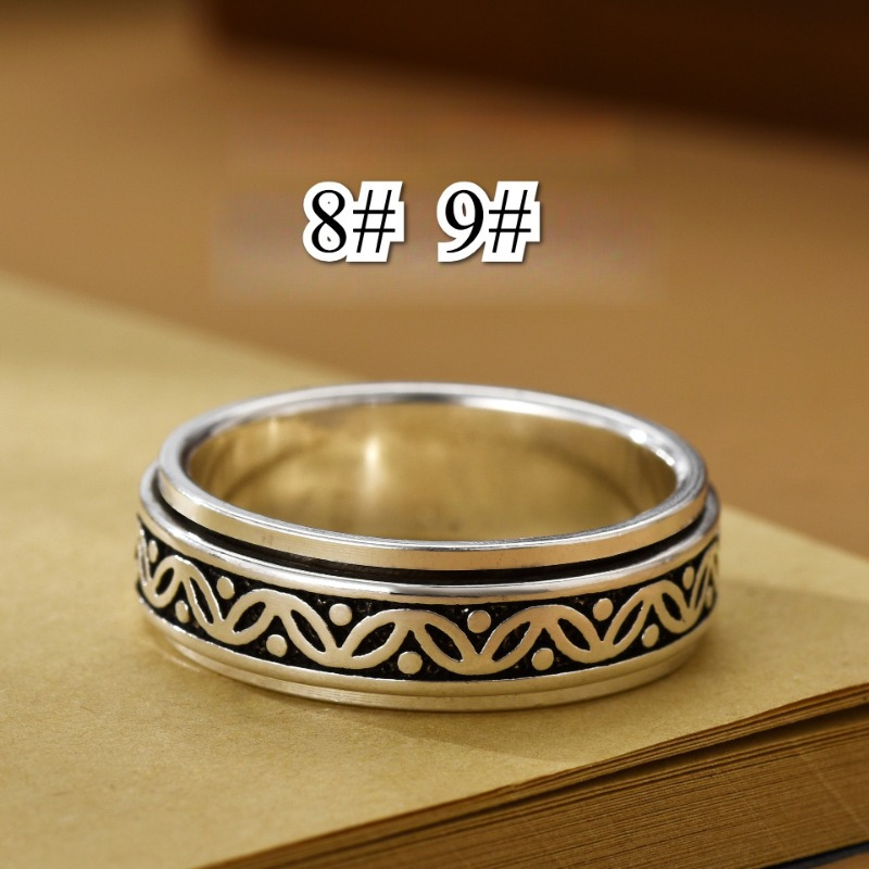 1pc anxiety   pattern fidget ring rotating ring adjusting pressure ring unisex high quality ring best gift Product details 1