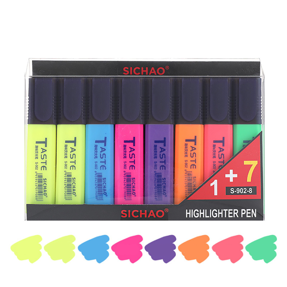 Image of 4/6/8 Colors Boutique Fluorescent Pen Key Pen Drawing Notes Japanese Pen Stationery Luminous Pen Christmas Gift