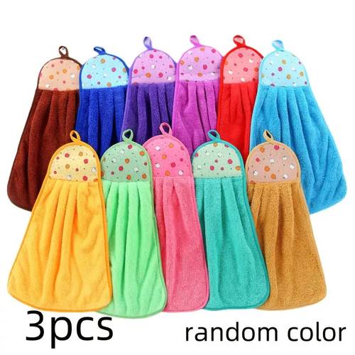set of three cotton kitchen towels featuring a modern striped design made from non fabric 100 cotton resistant to fading extremely soft and absorbent with a cartoon theme random color