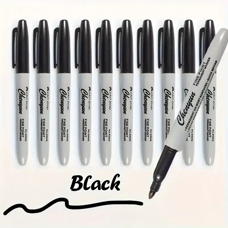 3 6pcs fine point permanent markers quick drying 1mm fine tip black ink for   art labeling suitable for professionals students gift wrapping durable permanent markers school supplies   Product details 3