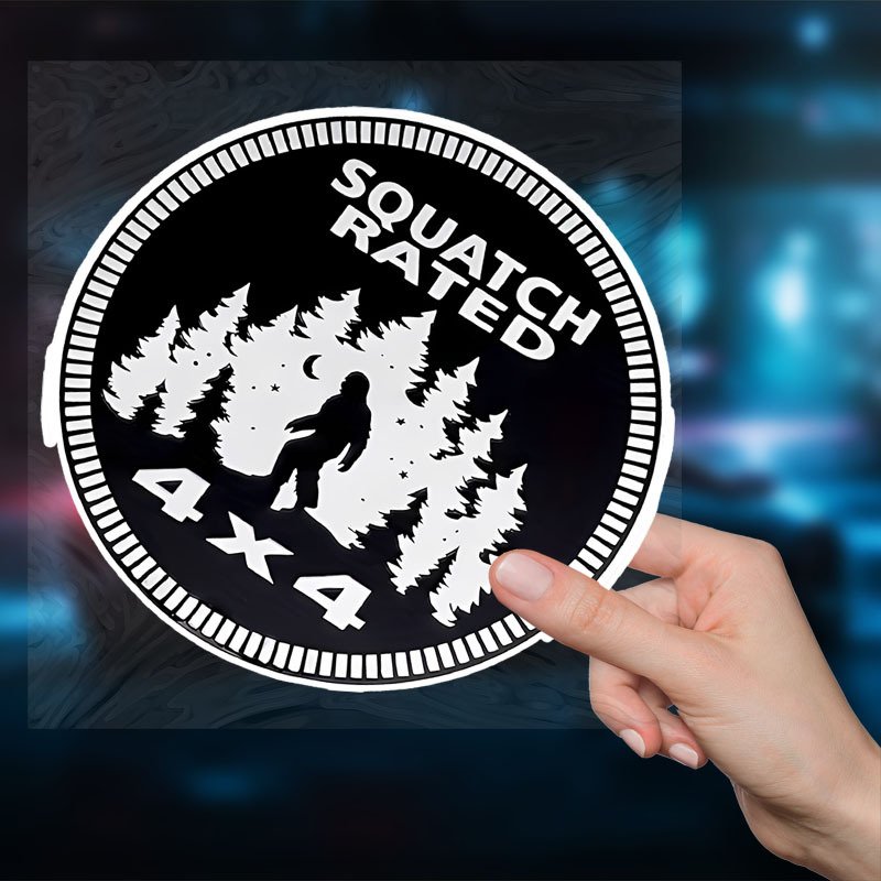 Black Squatch Emblema Auto 3D In Metallo – Bigfoot Con Alieni – Adesivo Tondo Per Jeep, 4x4 Cm