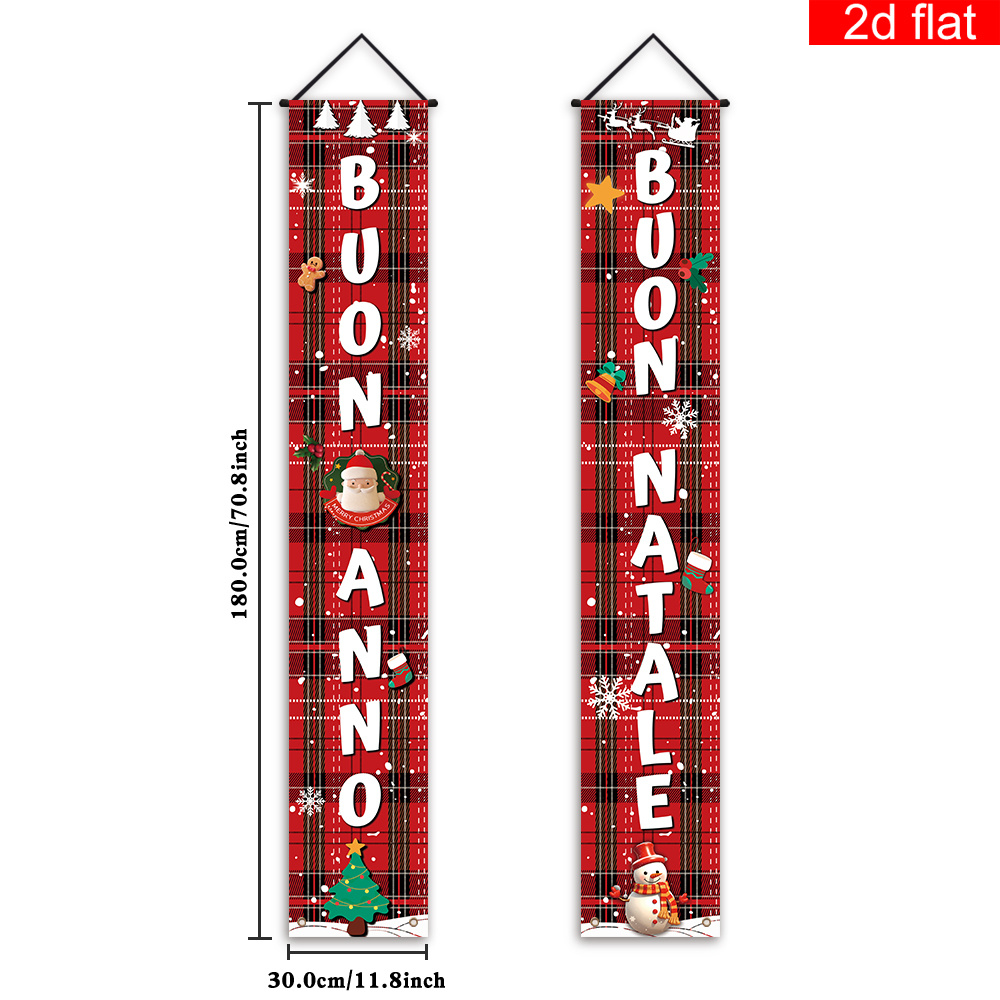 TEMU Striscione 2D Piatto, 1 Striscione e Nuovo per Porta d' e Portico, Striscione per Feste, Motivo a Quadri Rossi e , per Pareti Interne ed Esterne