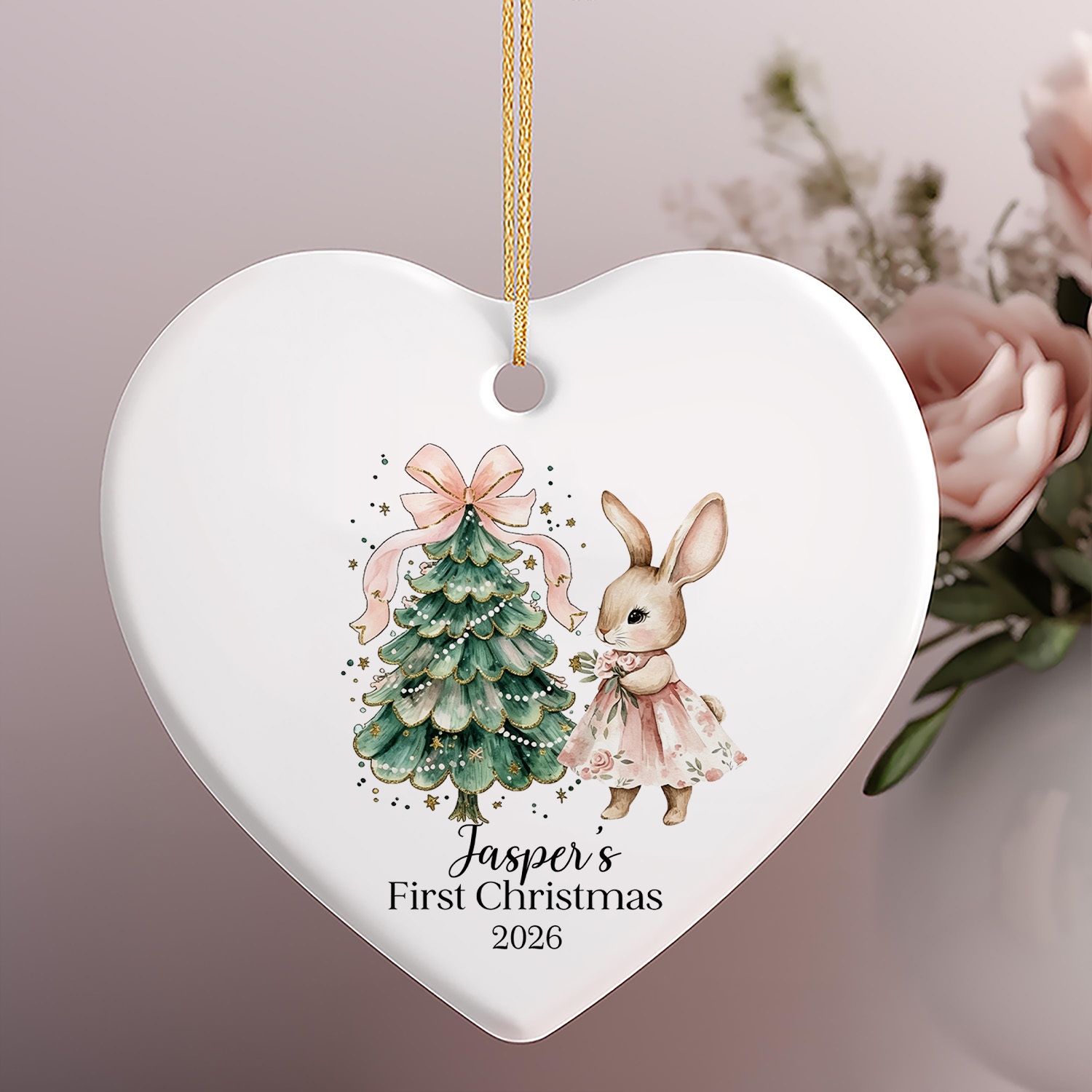Personalized Baby's First Christmas Ornament with Name & Date