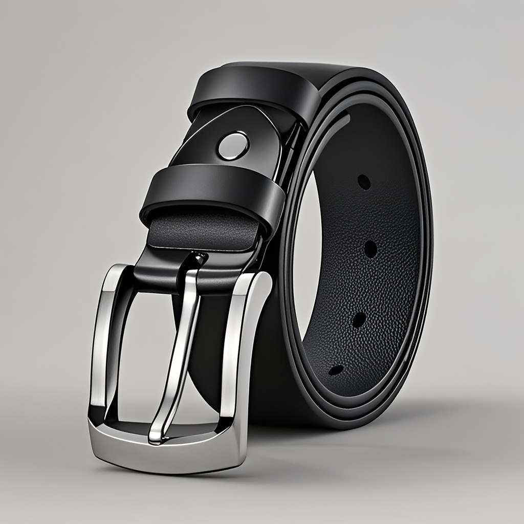 Plus Size Men's Genuine Leather Belt | Square Alloy Large Buckle | High Cost-Effective Durable Style | Suitable for Casual and Business Wear | A Dignified Gift Choice