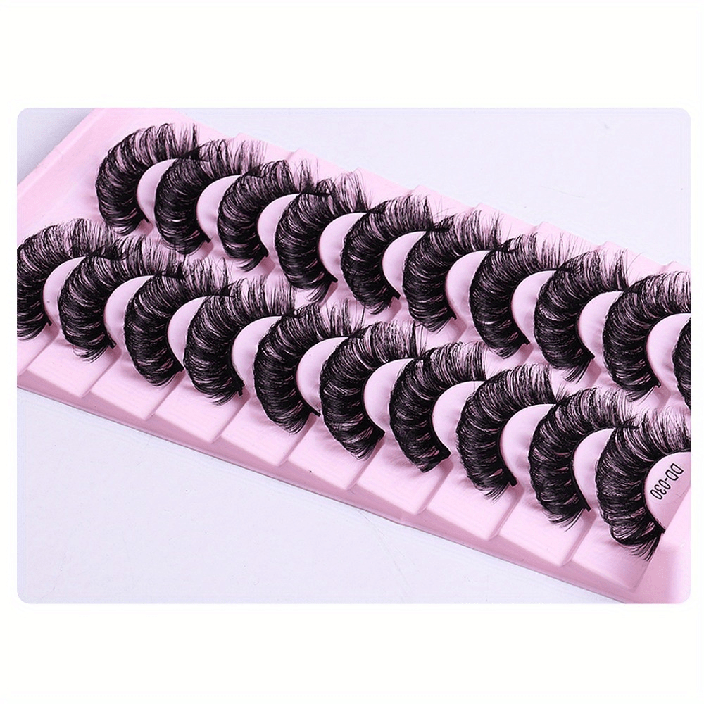 10 Pairs 3d Russian Dd Reusable Fluffy False Lashes Strip Lashes Russian Extensions