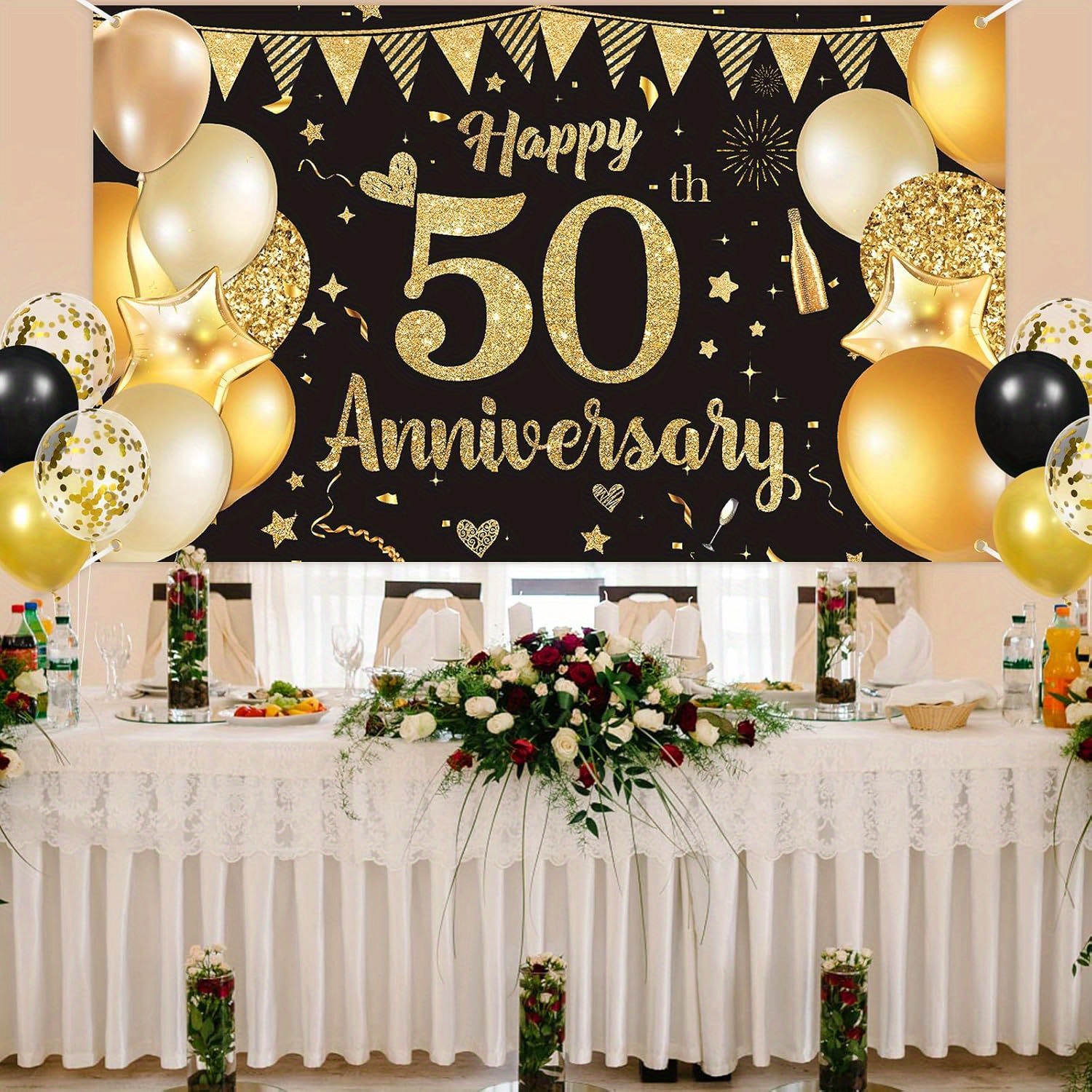 Décorations Du 50e Anniversaire, 50e Anniversaire D'or, 50 Confettis